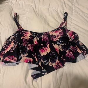 Torrid flounce floral bikini top size 2